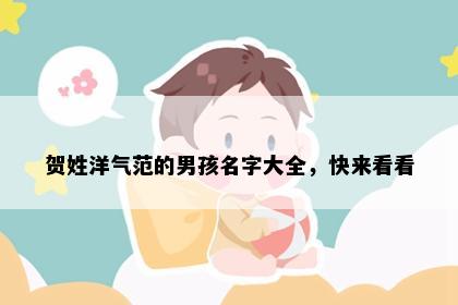 贺姓洋气范的男孩名字大全，快来看看