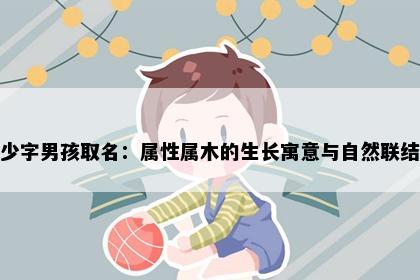 少字男孩取名：属性属木的生长寓意与自然联结