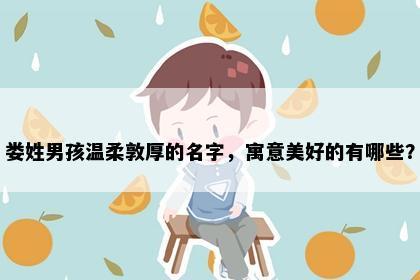 娄姓男孩温柔敦厚的名字，寓意美好的有哪些？