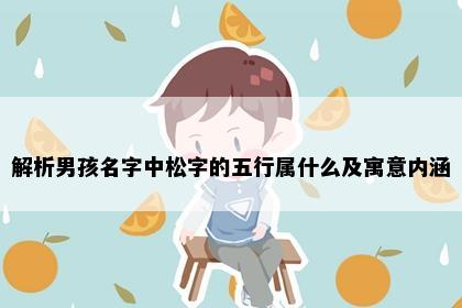 解析男孩名字中松字的五行属什么及寓意内涵