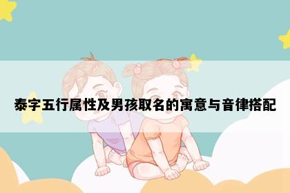泰字五行属性及男孩取名的寓意与音律搭配