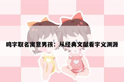 鸣字取名寓意男孩：从经典文献看字义渊源