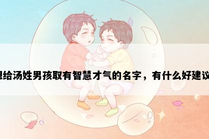 想给汤姓男孩取有智慧才气的名字，有什么好建议？