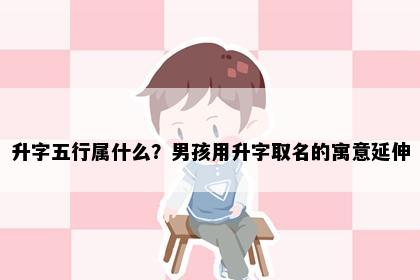 升字五行属什么？男孩用升字取名的寓意延伸