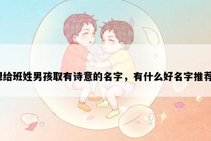想给班姓男孩取有诗意的名字，有什么好名字推荐？