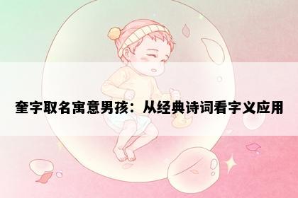 奎字取名寓意男孩：从经典诗词看字义应用