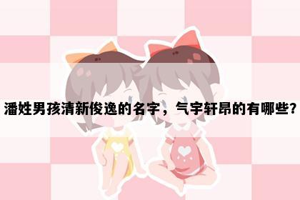 潘姓男孩清新俊逸的名字，气宇轩昂的有哪些？