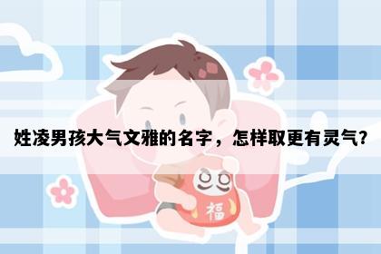 姓凌男孩大气文雅的名字，怎样取更有灵气？