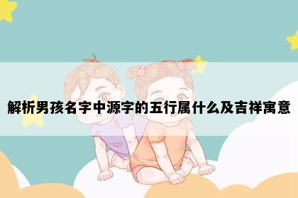 解析男孩名字中源字的五行属什么及吉祥寓意