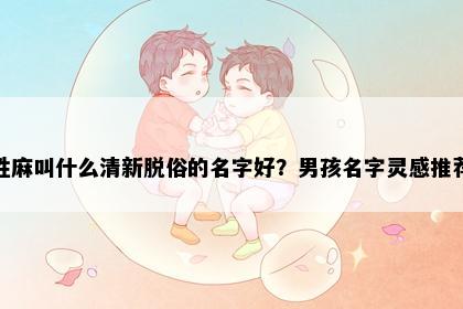姓麻叫什么清新脱俗的名字好？男孩名字灵感推荐