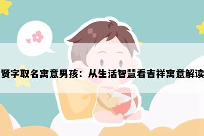 贤字取名寓意男孩：从生活智慧看吉祥寓意解读