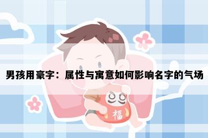 男孩用豪字：属性与寓意如何影响名字的气场