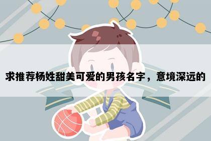 求推荐杨姓甜美可爱的男孩名字，意境深远的