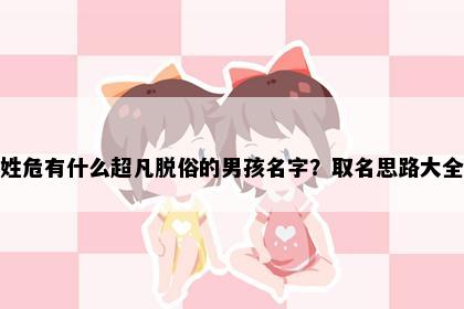 姓危有什么超凡脱俗的男孩名字？取名思路大全