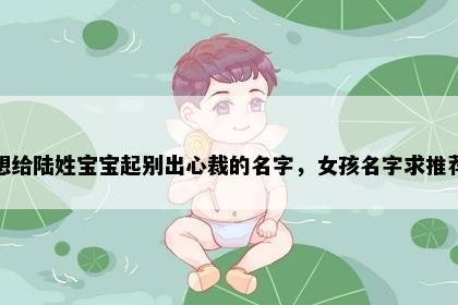想给陆姓宝宝起别出心裁的名字，女孩名字求推荐