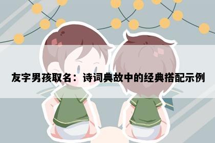 友字男孩取名：诗词典故中的经典搭配示例