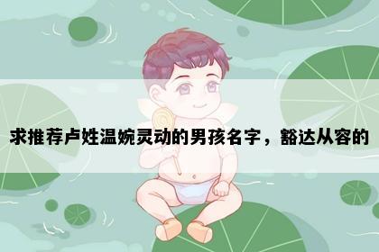 求推荐卢姓温婉灵动的男孩名字，豁达从容的
