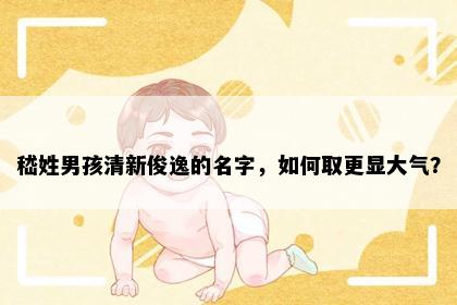 嵇姓男孩清新俊逸的名字，如何取更显大气？