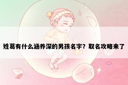 姓葛有什么涵养深的男孩名字？取名攻略来了